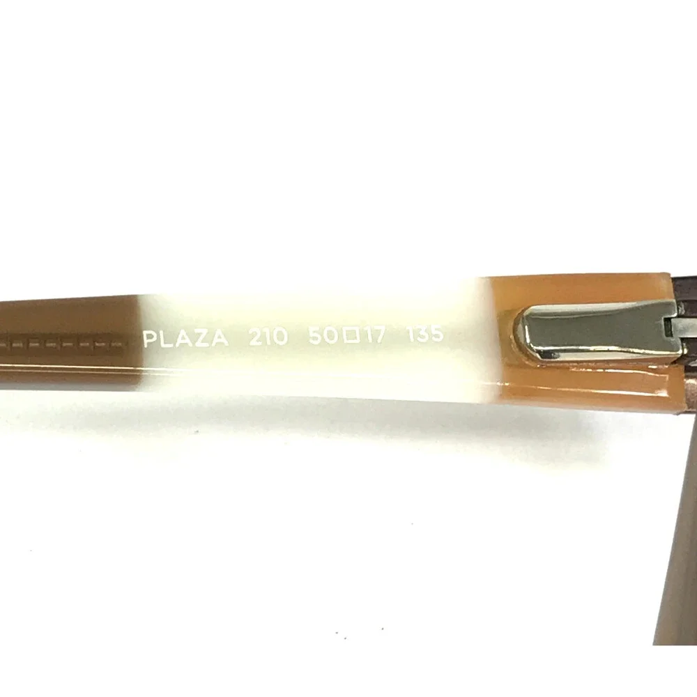 Marchon NYC Petite Eyeglasses Frames PLAZA 210 Brown White Half Rim 50-17-135